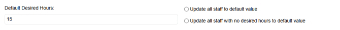 Desired Hours Settings