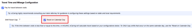 Travel Time_Reset on Calendar Day