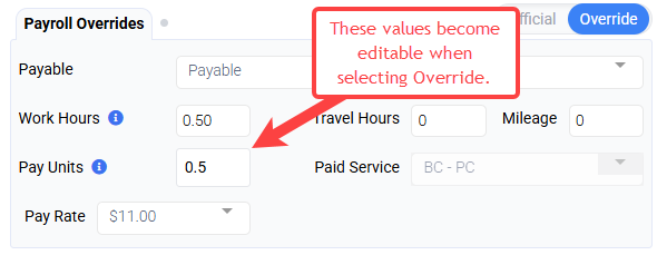 payroll overrides 1