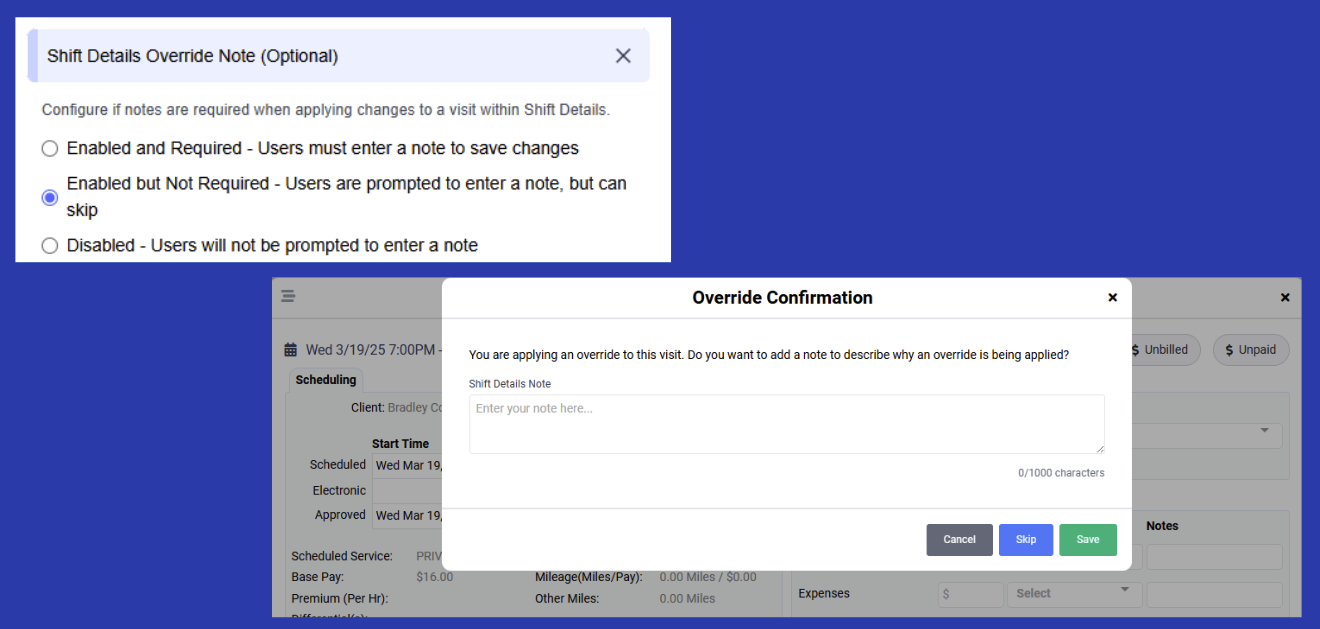 shift override notes image for email
